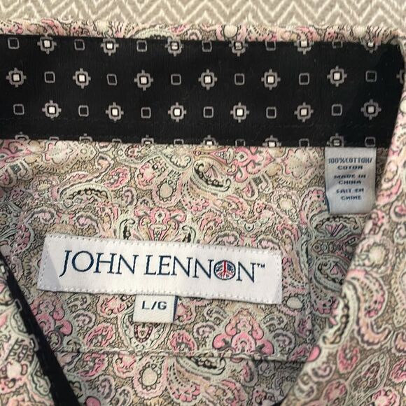 John Lennon Mens Size Large Button Down Long Sleeve Shirt Size L - Picture 3 of 4